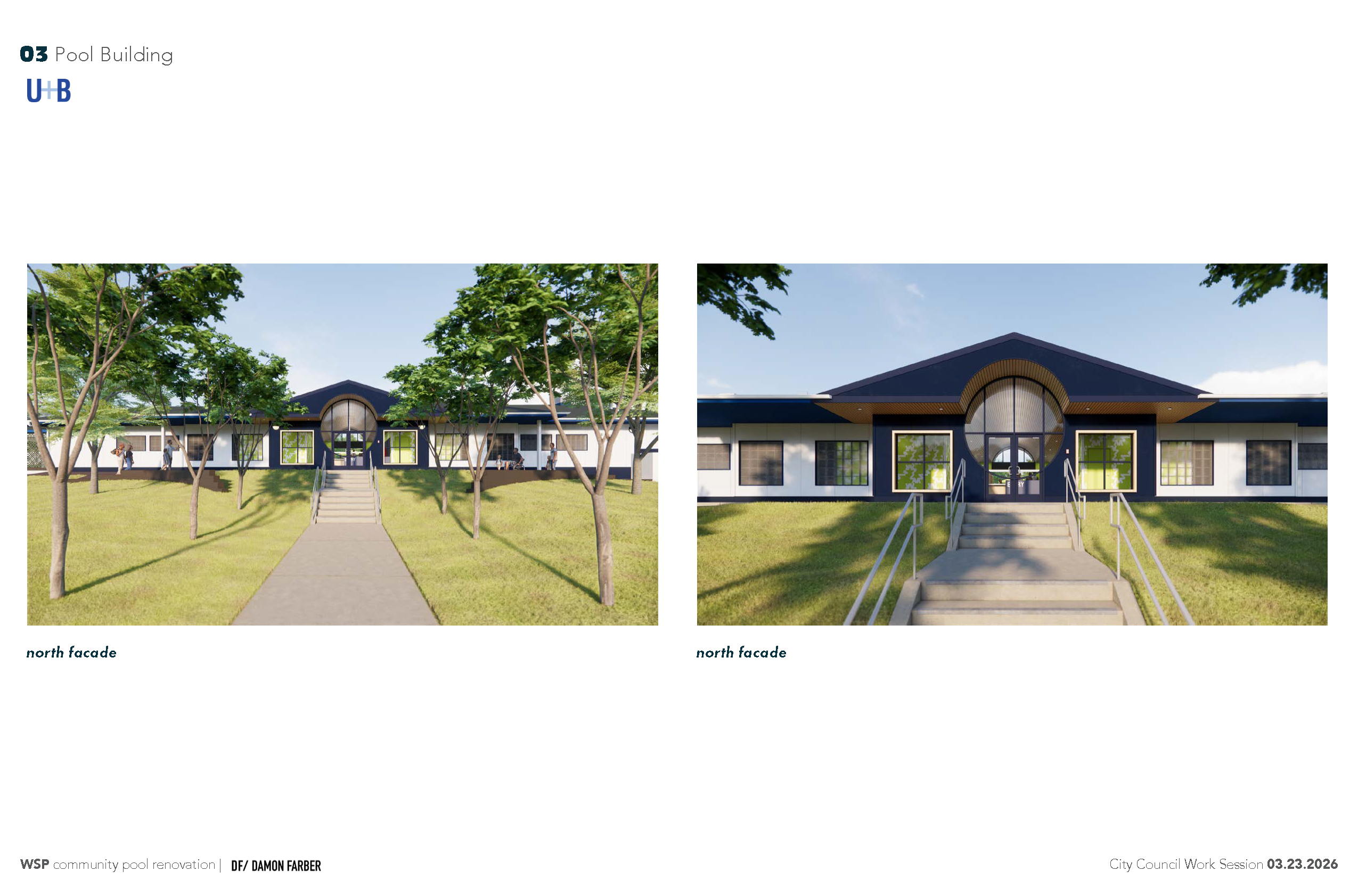 Image showing renovated bathhouse exterior entrance with a refurbished design